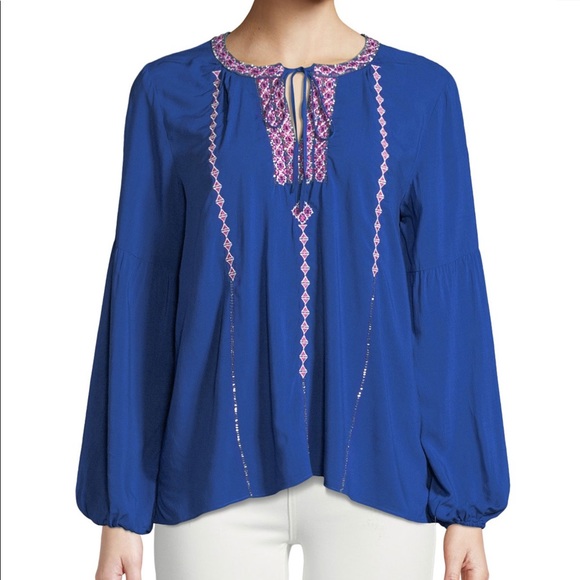 🆕 Khaki & Co. Sweet Blue Boho Top 🦋💙💎 - Picture 7 of 7